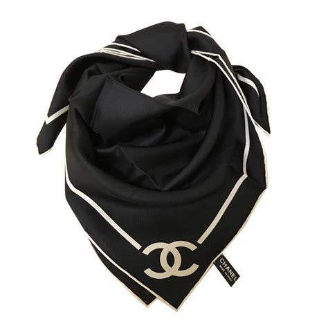 chanel black silk scarf|authentic chanel silk scarf.